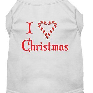 I Heart Christmas' with Candy Cane Heart - Adorable Holiday Pet Apparel